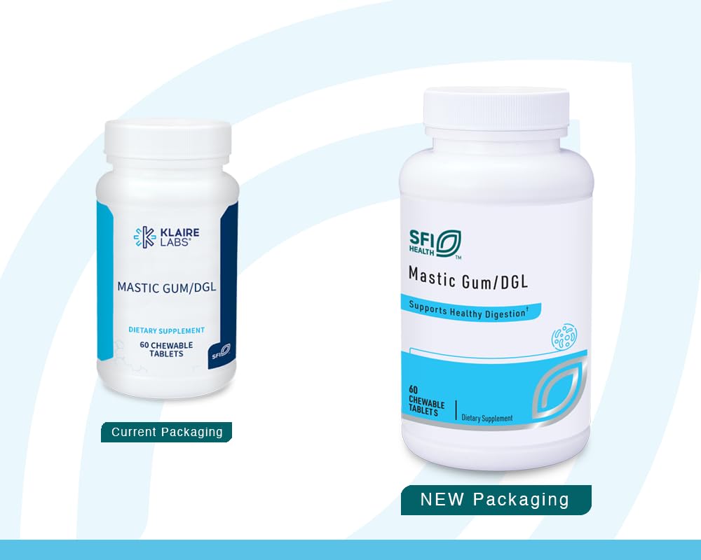 SFI Health Mastic Gum DGL supplement bottle label