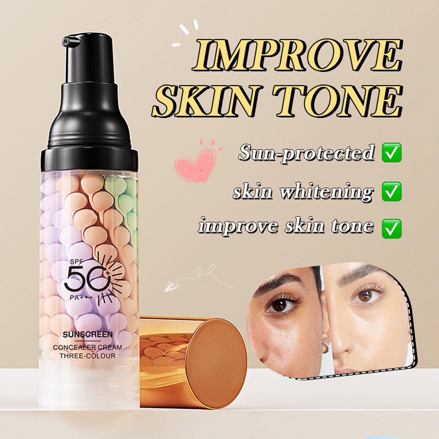 Vienflona primer packaging showing SPF 50 and 3-in-1 benefits