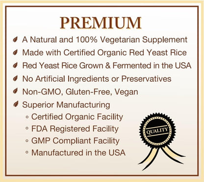 USA imported organic red yeast rice cholesterol support capsules