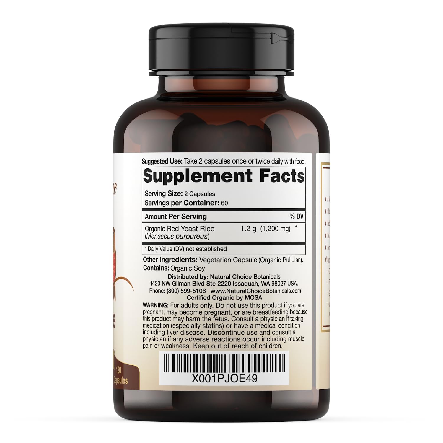 Authentic Natural Choice Botanicals 120 vegetarian capsules packaging