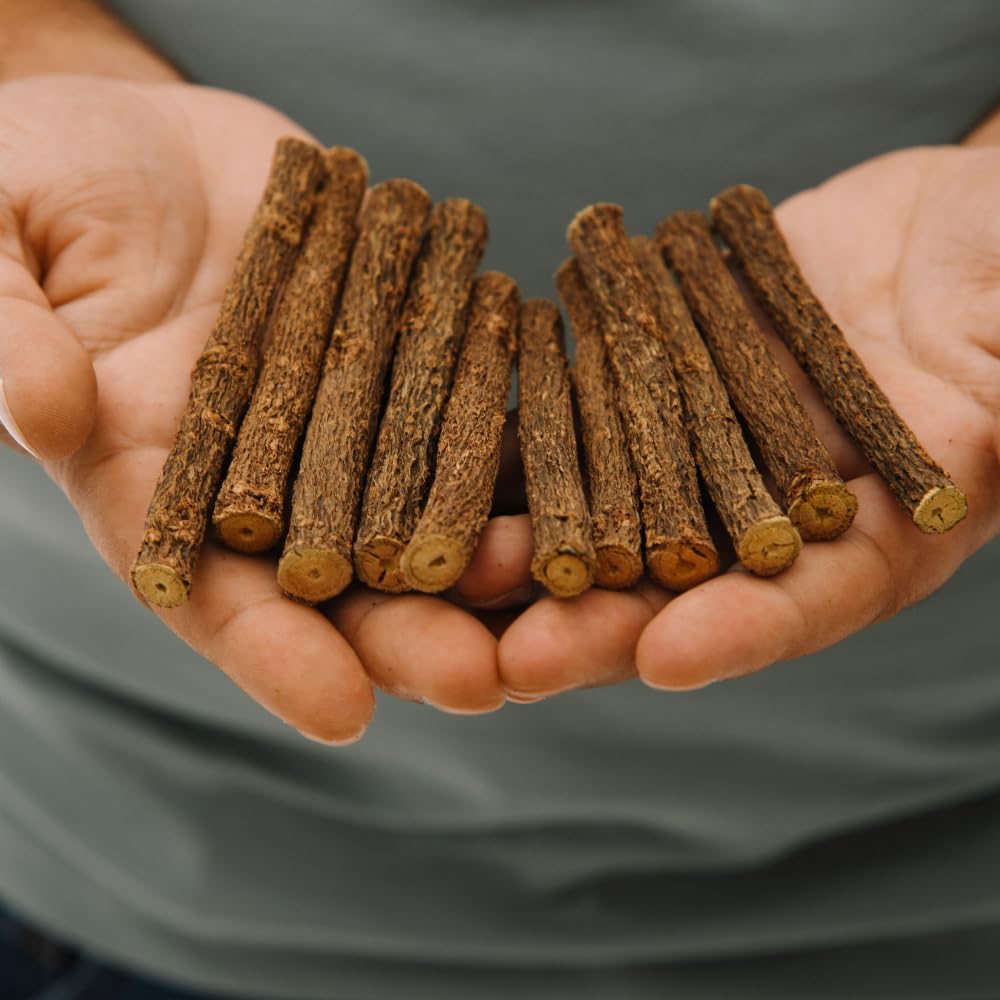 Side profile of 10cm Biorr natural mulethi root sticks