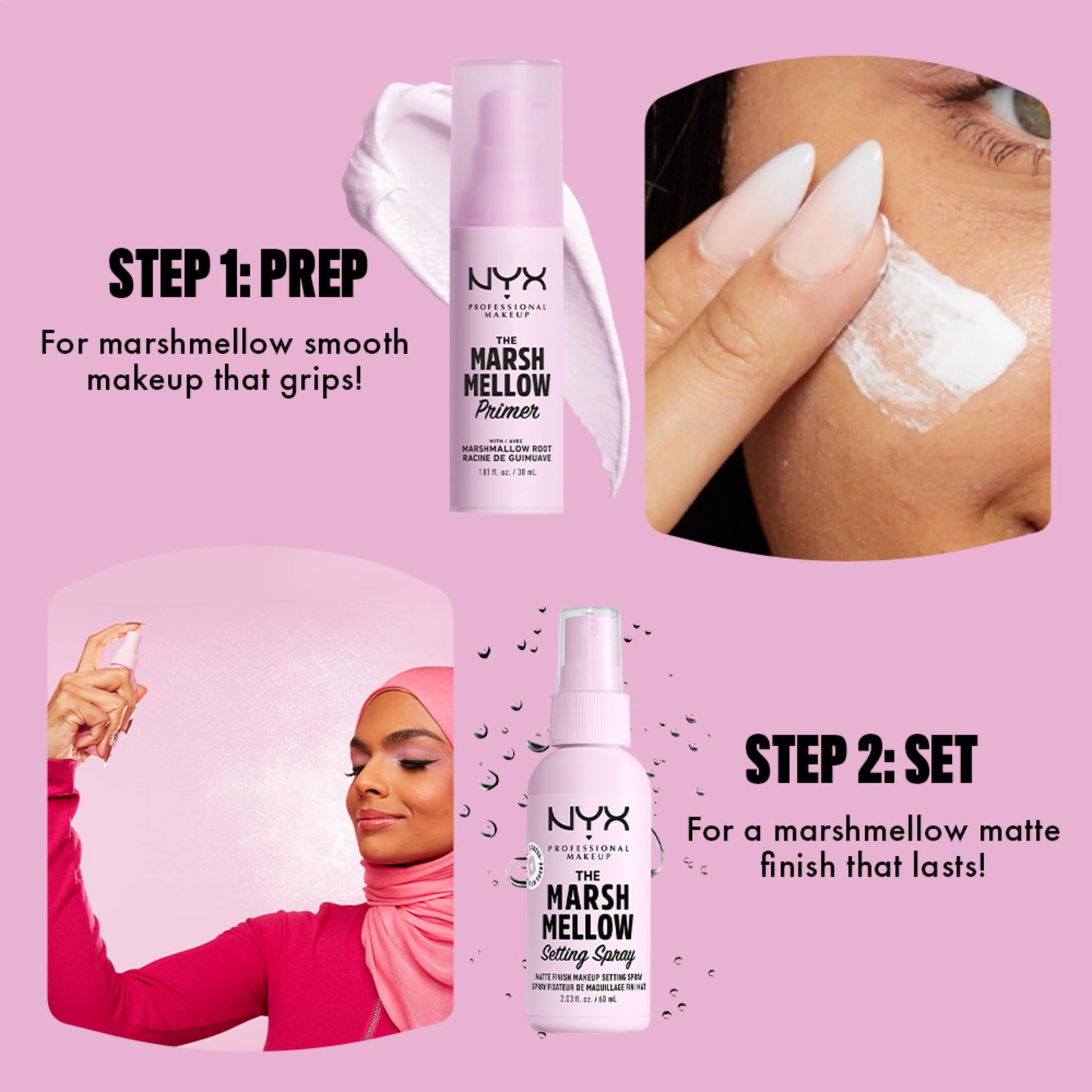 Applying NYX The Marshmellow Smoothing Primer to skin