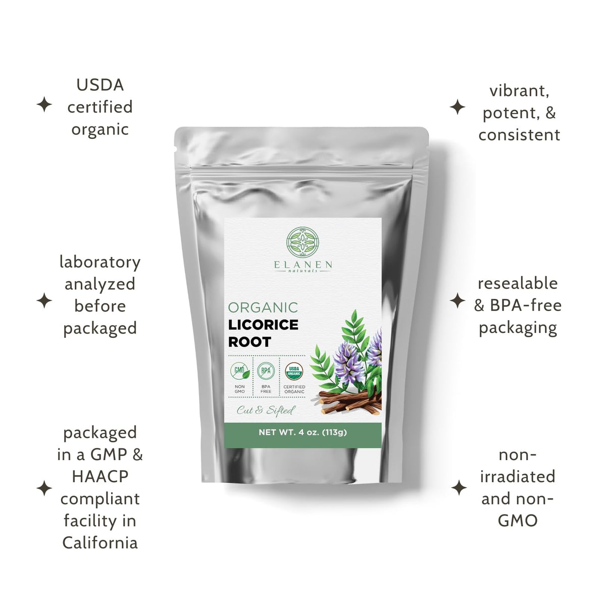 USDA organic certification seal on Elanen Naturals product