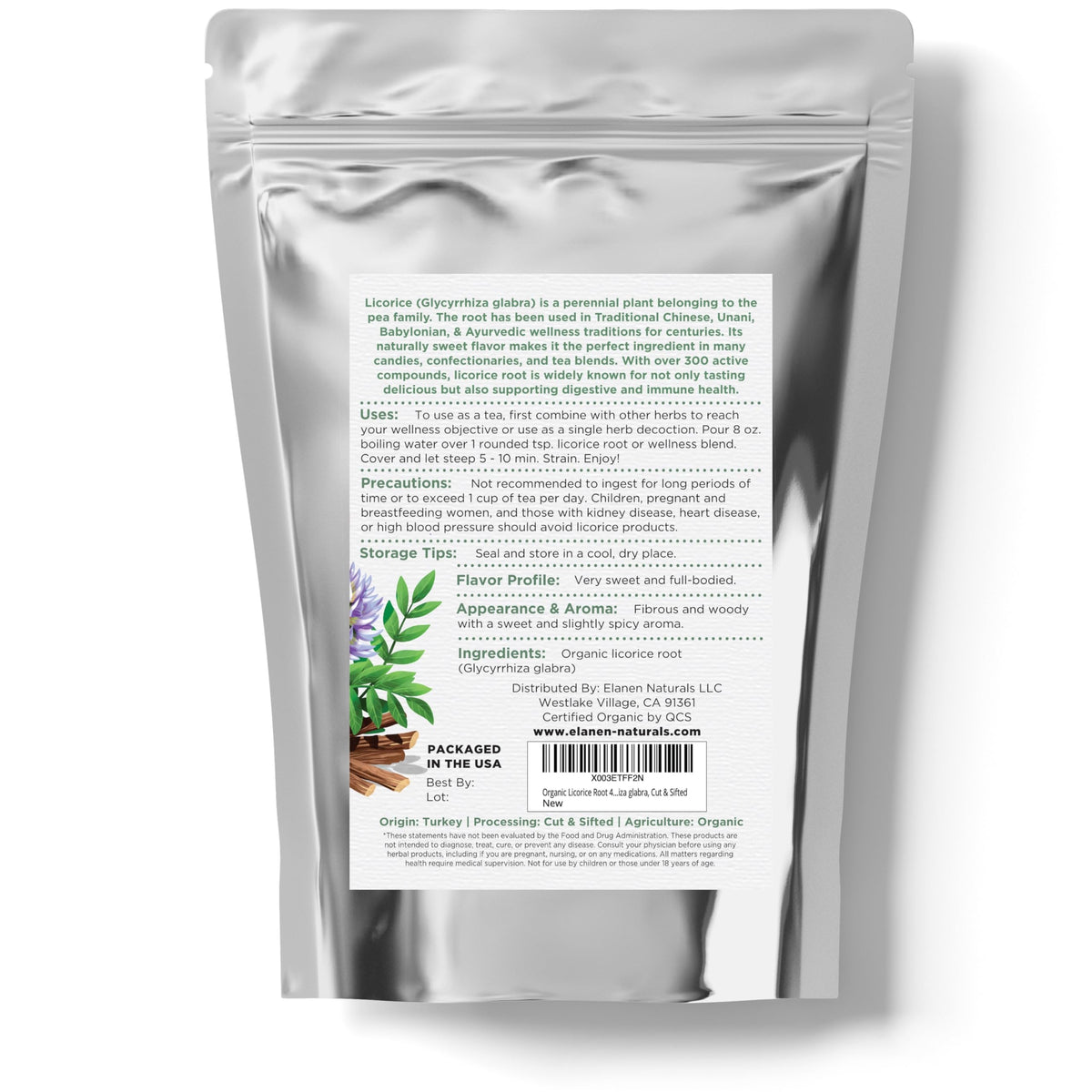 Steeped cup of Elanen Naturals licorice root tea