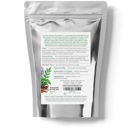 Steeped cup of Elanen Naturals licorice root tea