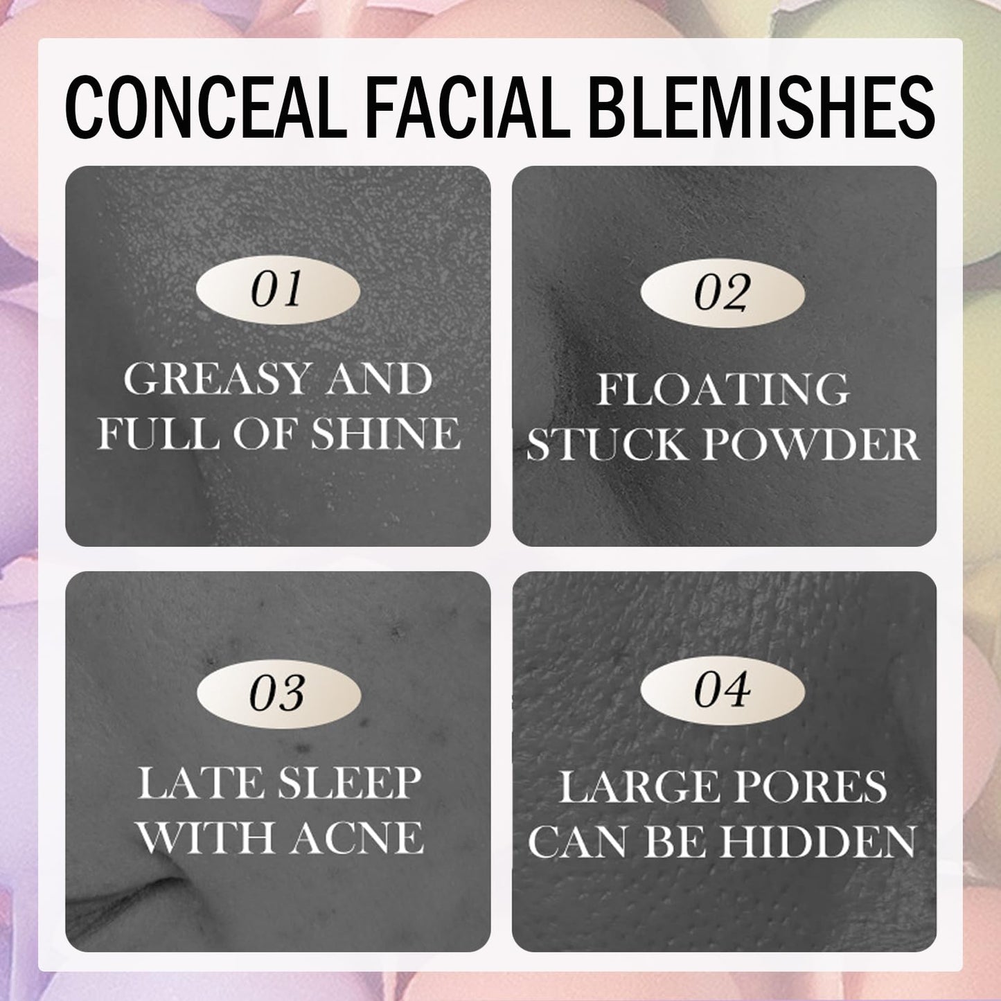 Close up of the water resistant and sweat proof texture of the color correcting concealer cream