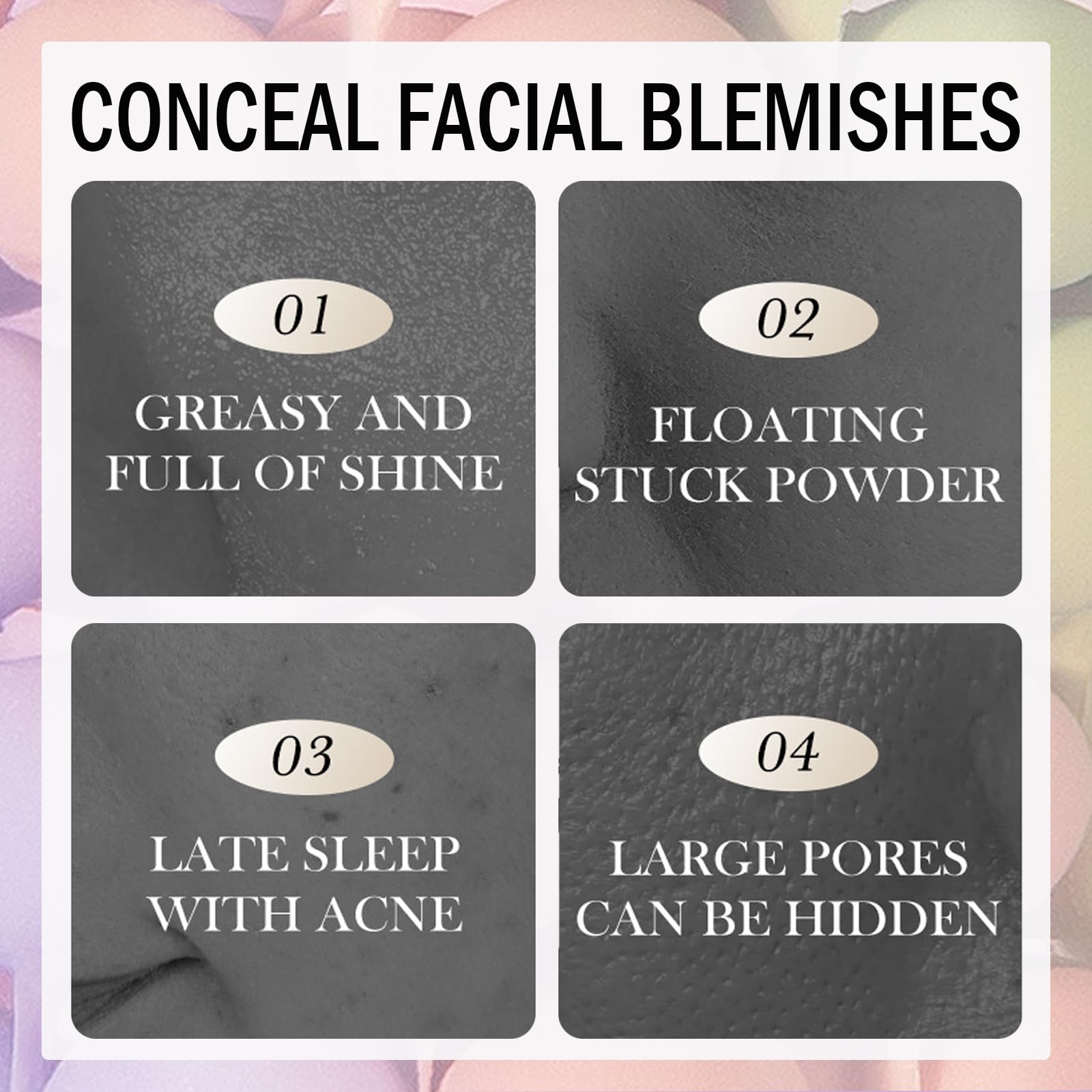 Close up of the water resistant and sweat proof texture of the color correcting concealer cream
