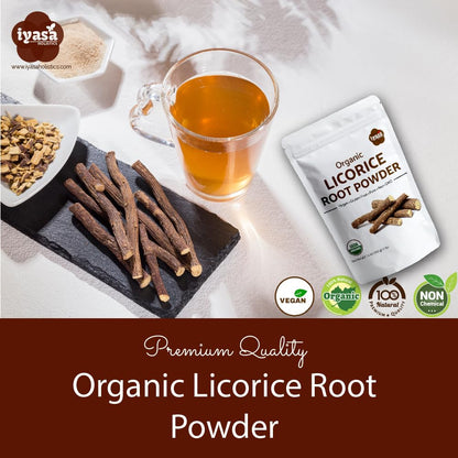 Iyasa Holistics licorice root powder demonstrating natural fine texture