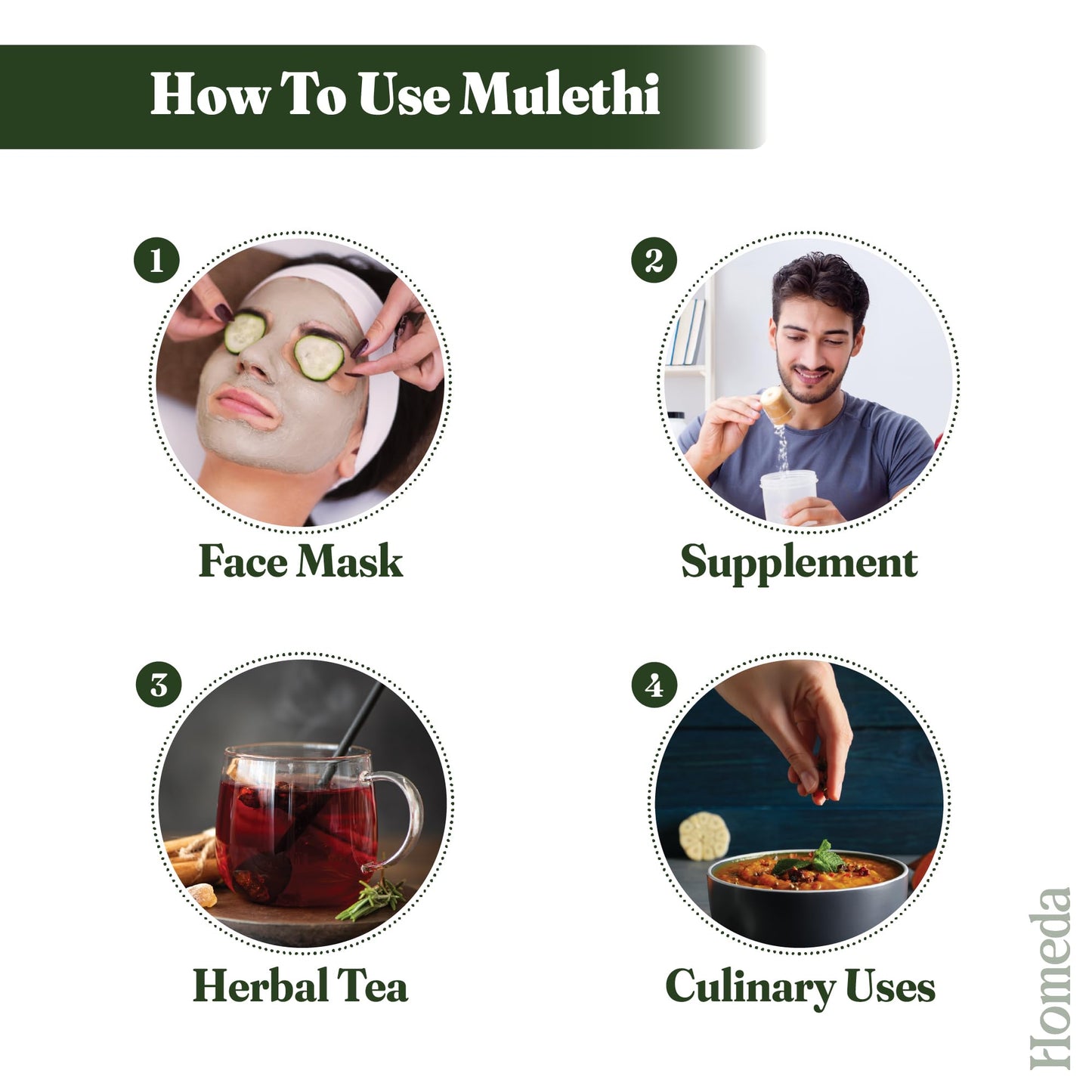 Homeda licorice root powder being mixed with rose water for face mask