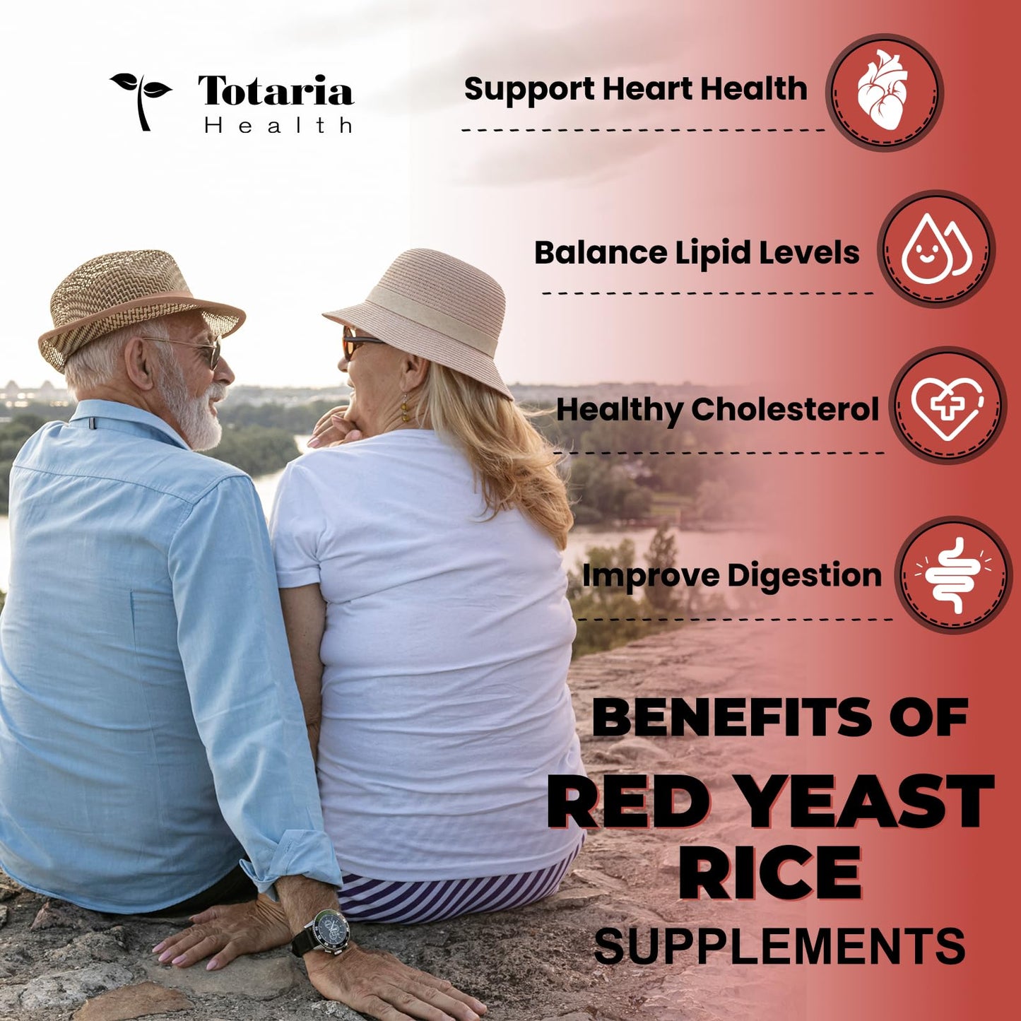 Totaria Red Yeast Rice 120 capsules bottle side profile