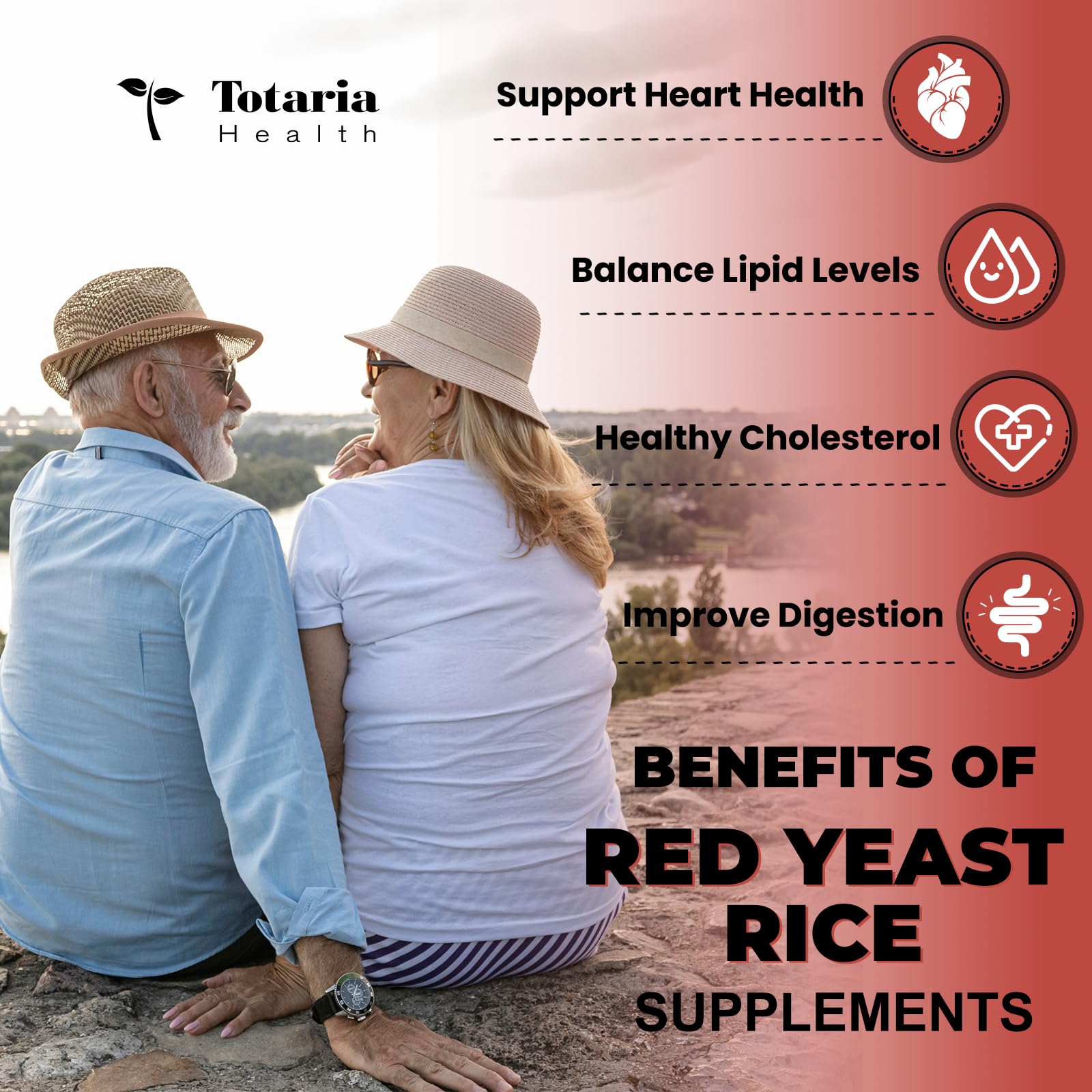 Totaria Red Yeast Rice 120 capsules bottle side profile