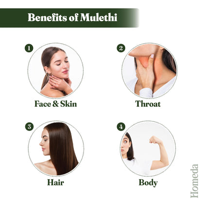 Top view of Homeda organic mulethi powder for hair and skin