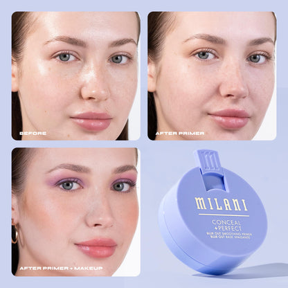 Back view of Milani face primer showing ingredient information