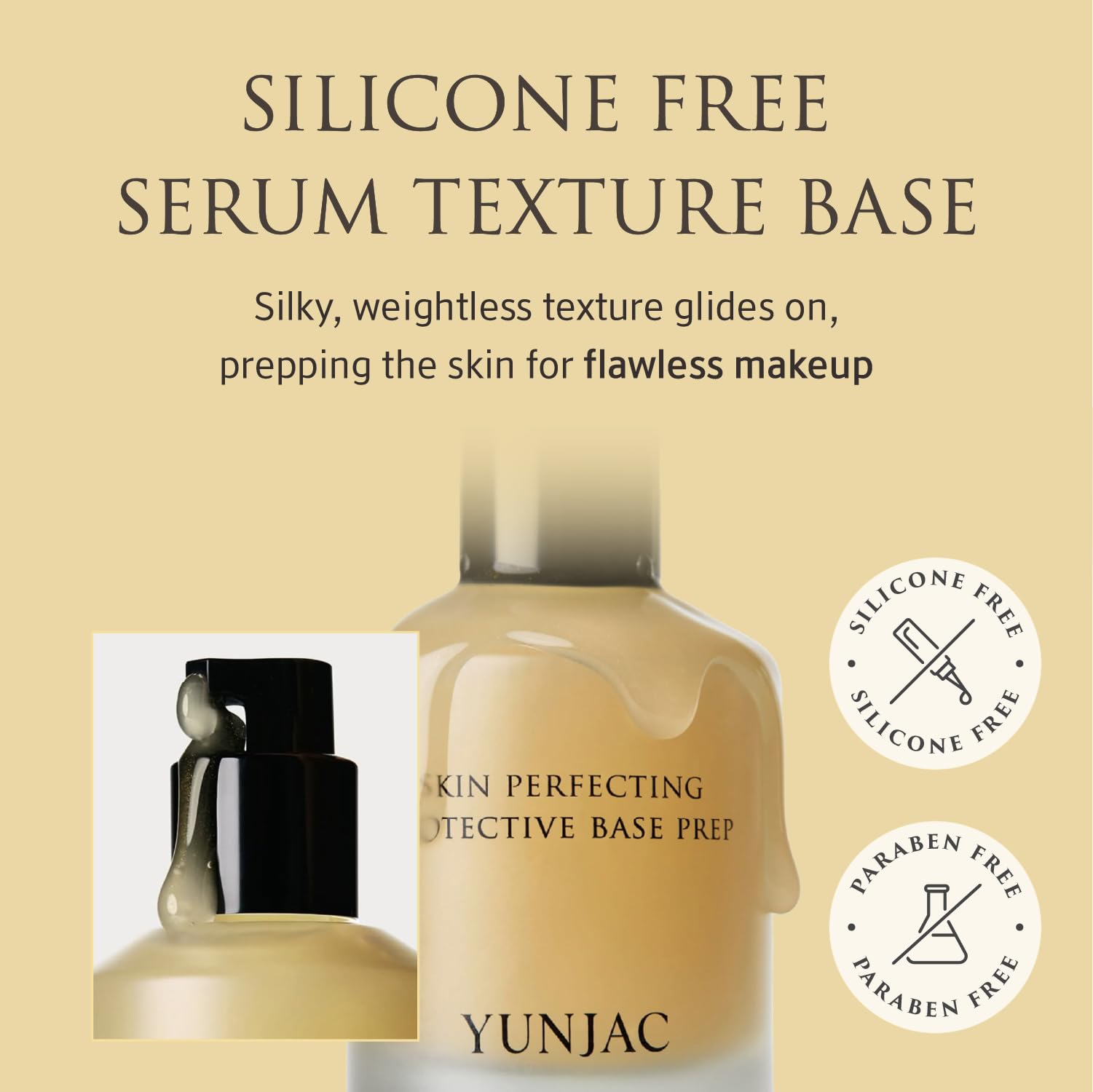 Korean dewy finish primer application on smooth radiant facial skin
