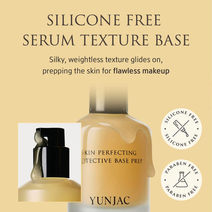 Korean dewy finish primer application on smooth radiant facial skin