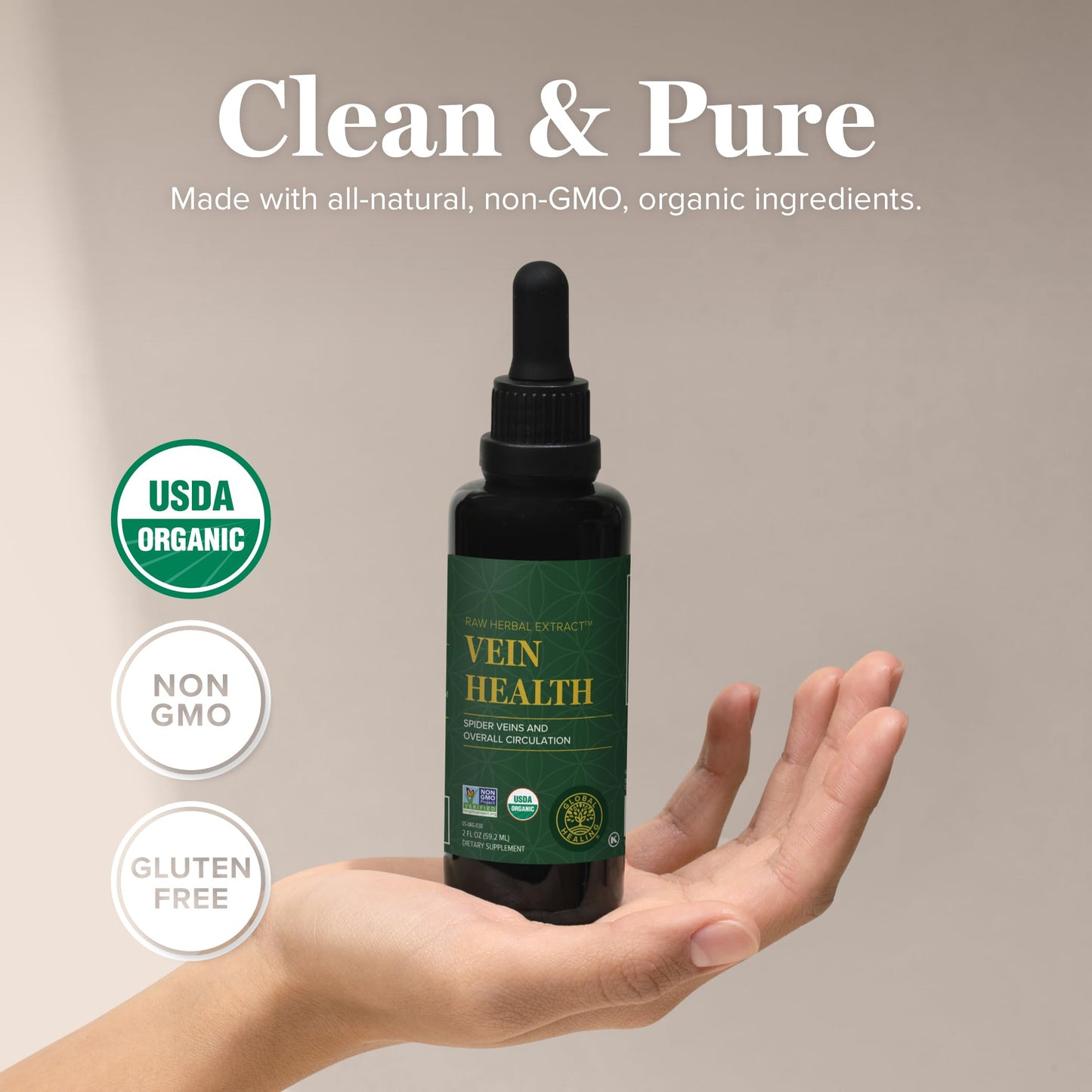 Global Healing Center Vein Health vegan supplement label