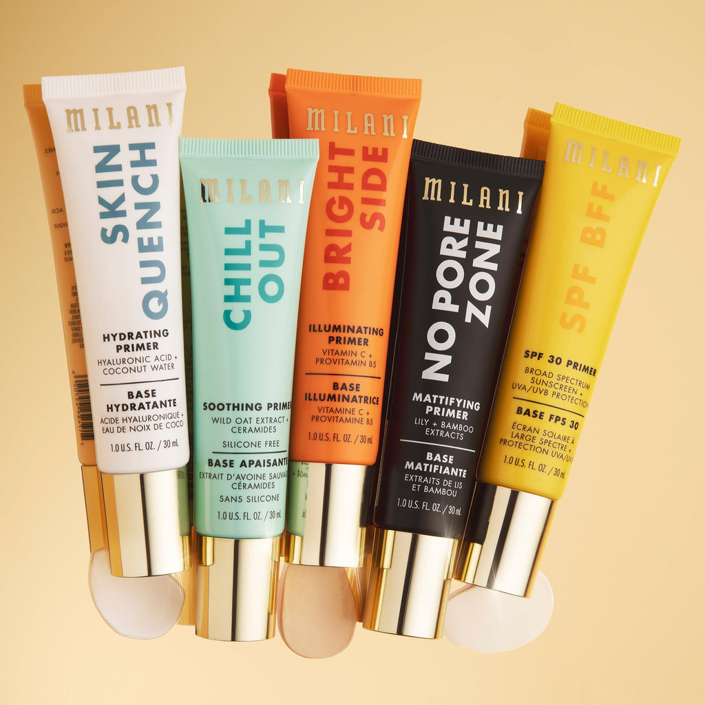 Milani Skin Quench Hydrating Face Primer lifestyle application shot