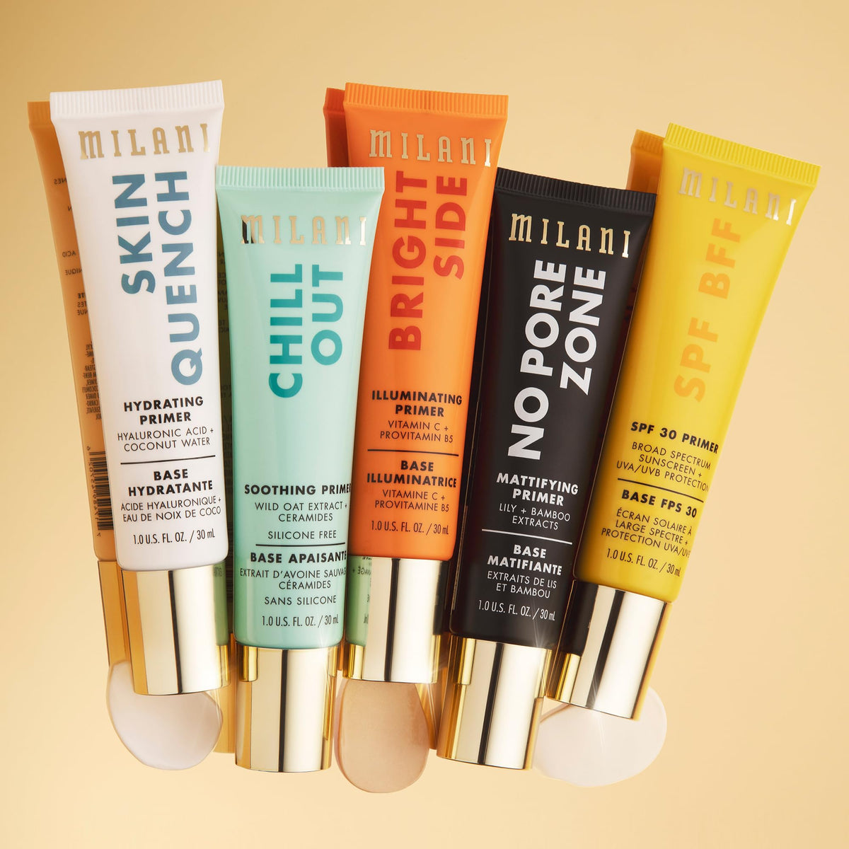Milani Skin Quench Hydrating Face Primer lifestyle application shot