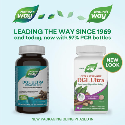 Nature's Way DGL Ultra 75mg supplement bottle packaging