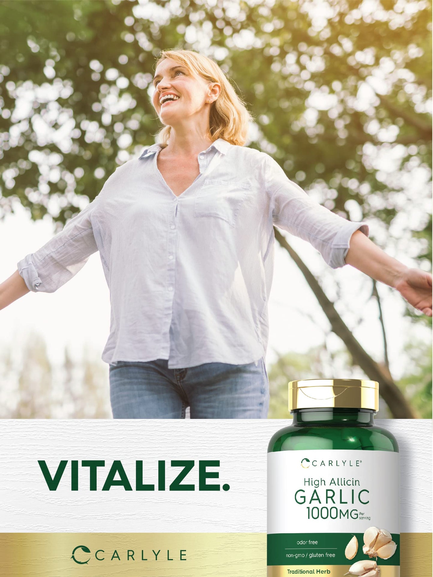 Carlyle herbal supplements premium high allicin garlic capsules daily wellness