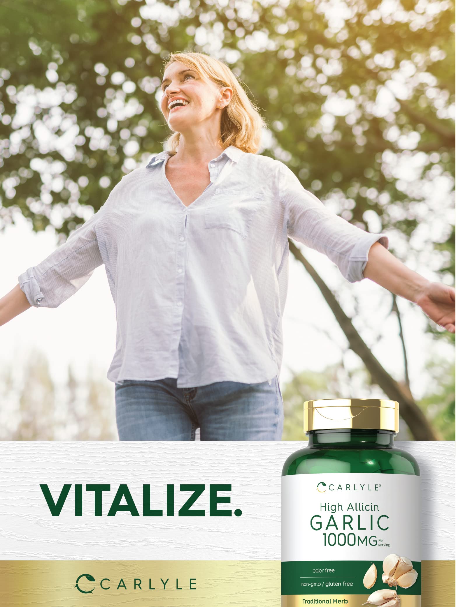 Carlyle herbal supplements premium high allicin garlic capsules daily wellness