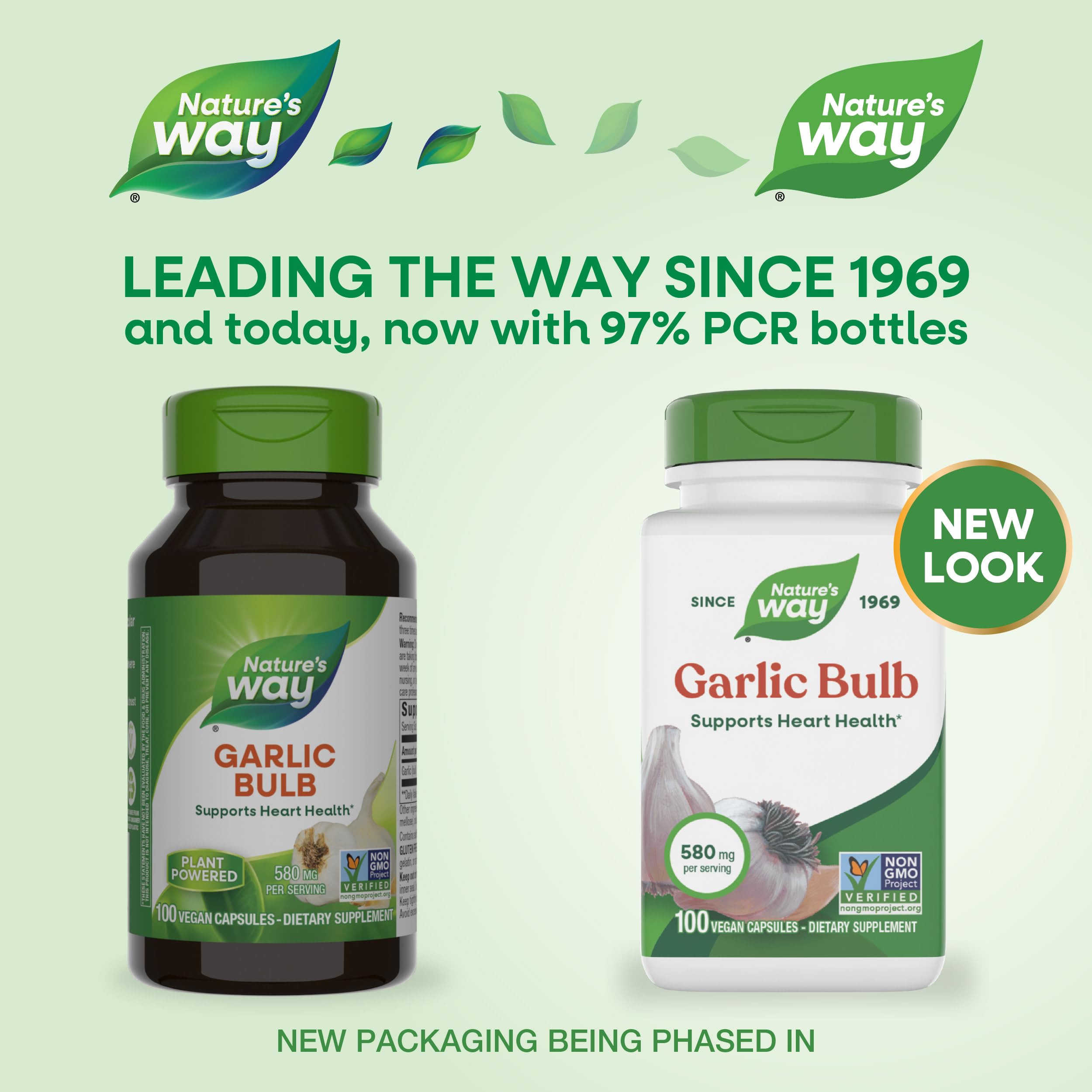 Nature's Way Garlic Bulb 100 vegan capsules nutrition facts label