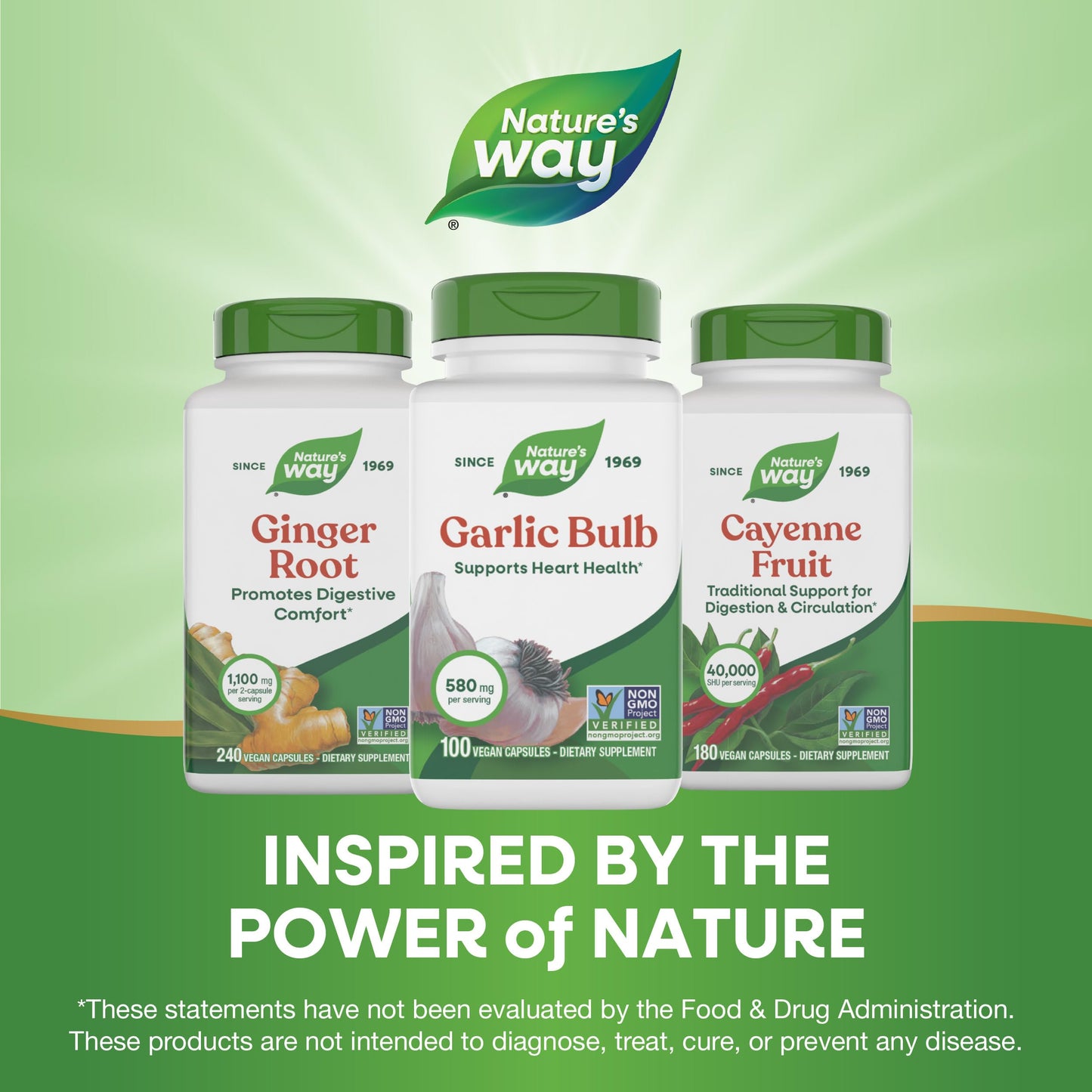Nature's Way vegan certified garlic capsule safety seal verification view