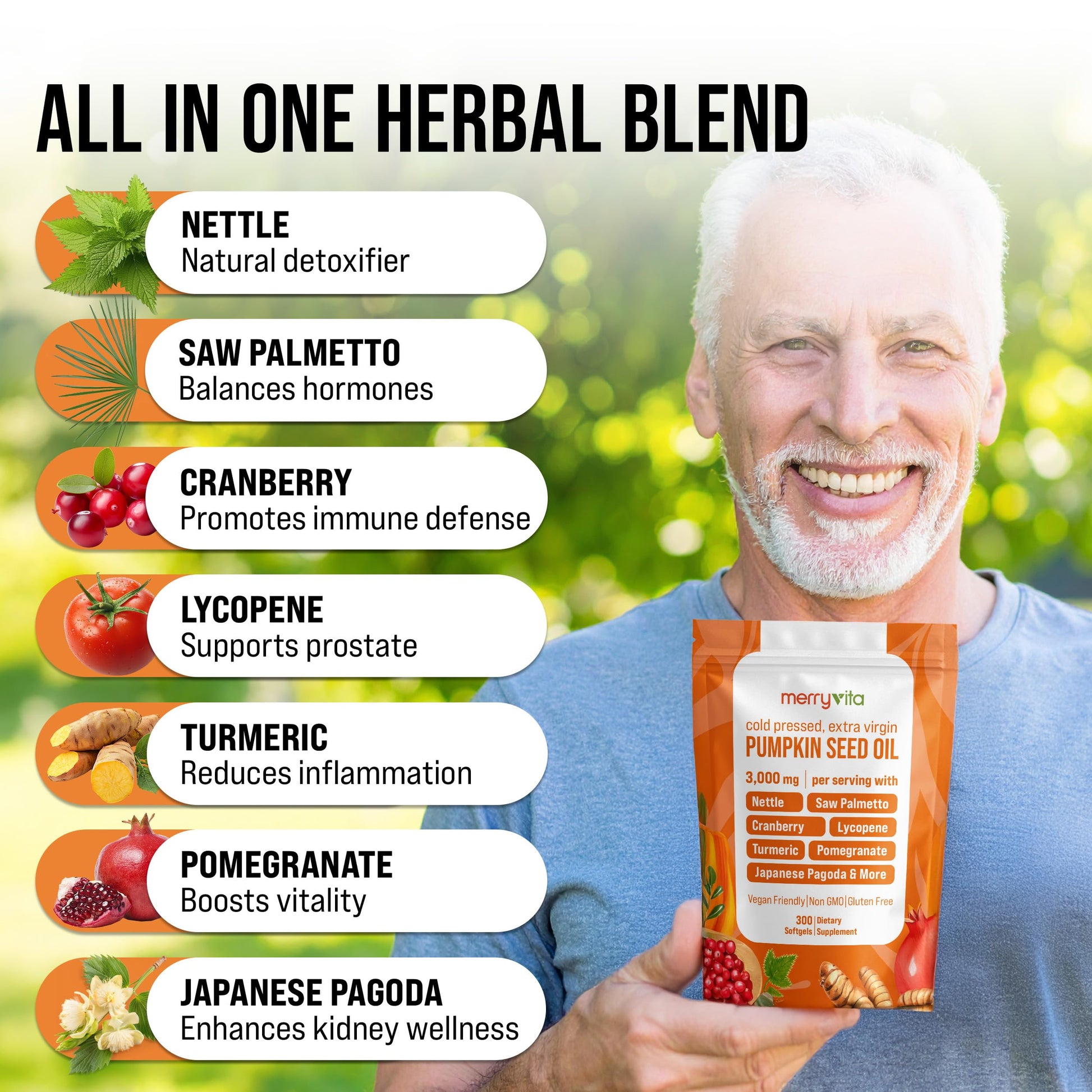 Imported USA dietary supplement for men hair thickness and scalp health.
