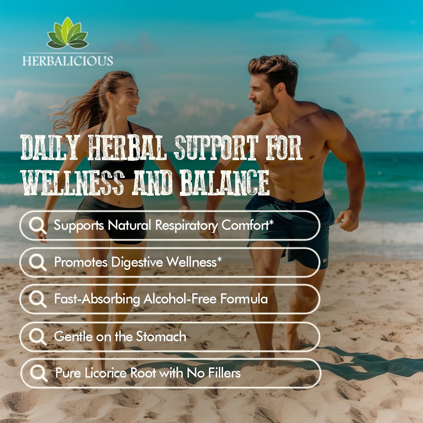 Herbalicious organic licorice root supplement bottle label