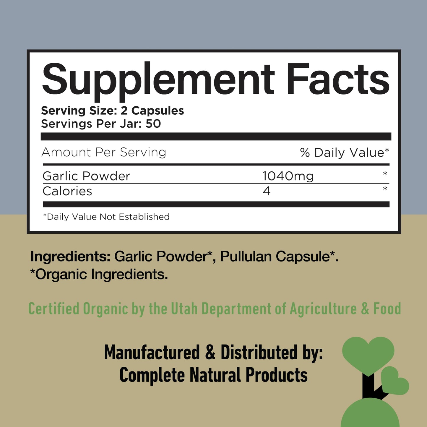 Premium dietary supplement bottle featuring clean label ingredients with no fillers
