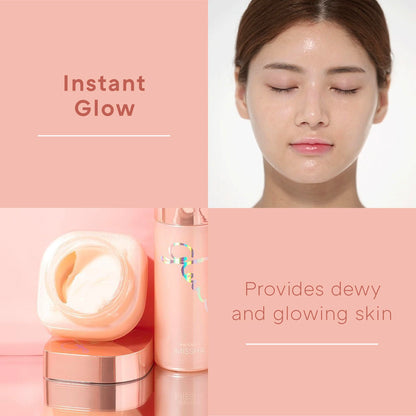 Missha Glow Skin Balm applied for dewy glass skin effect