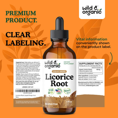 Professional studio shot of organic licorice tincture