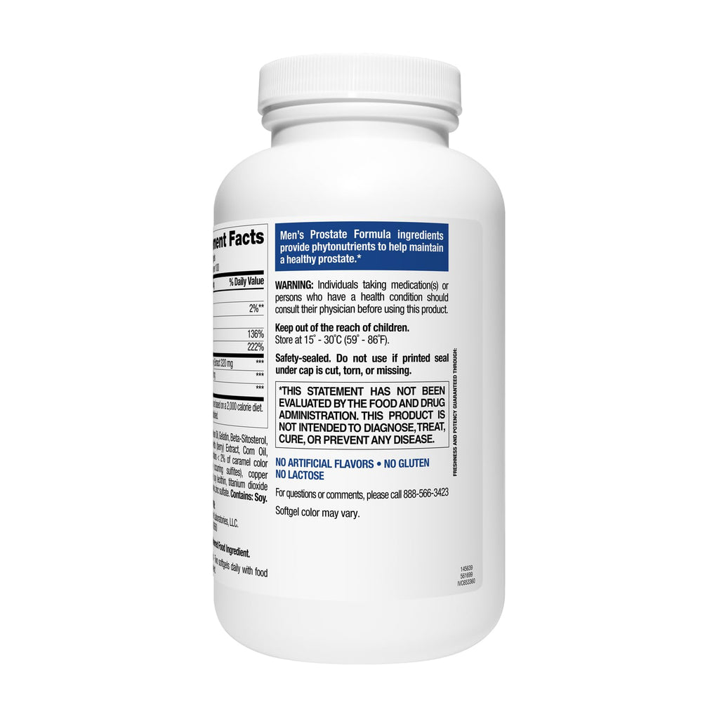 Close up of Nature's Wonder prostate softgels with premium beta sitosterol