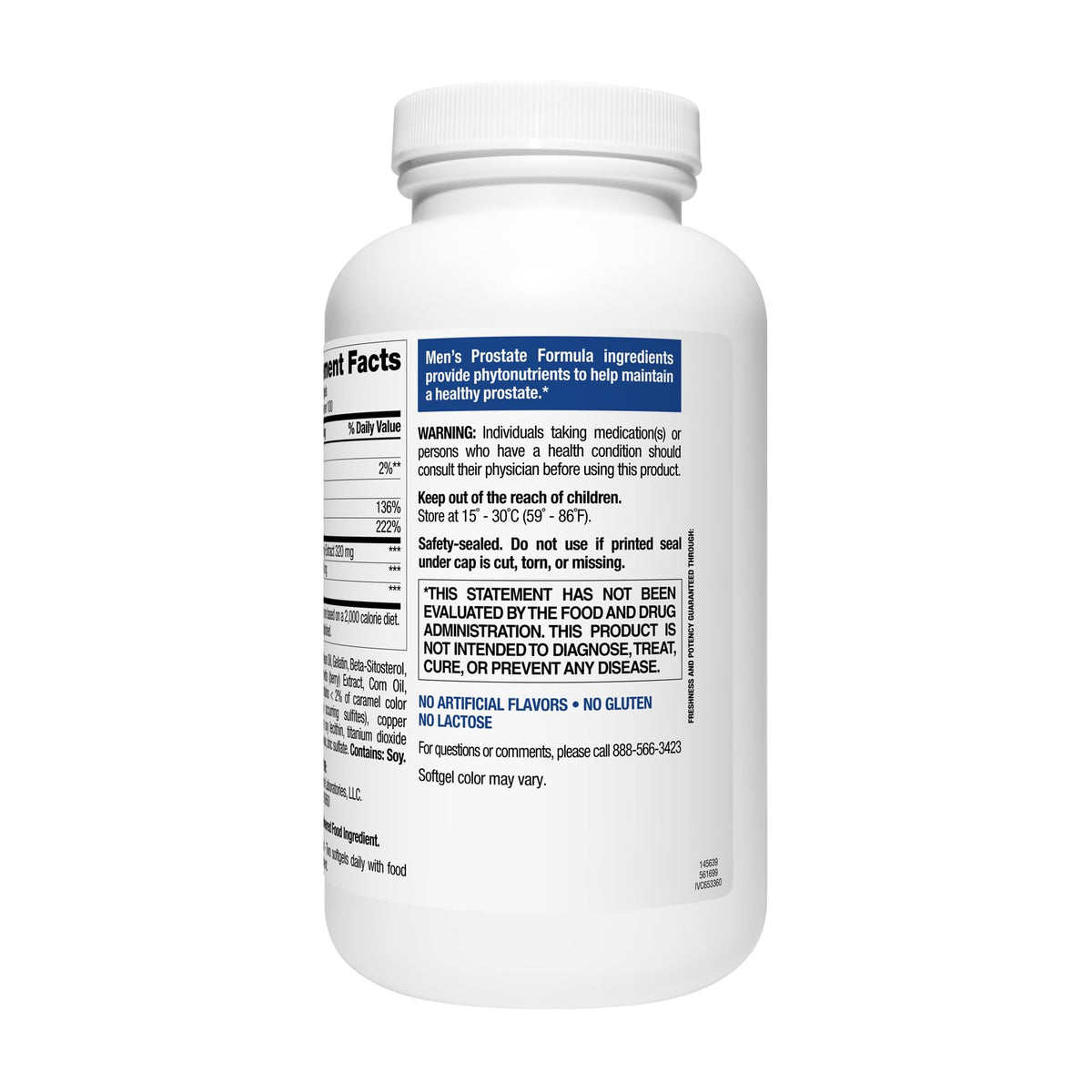Close up of Nature's Wonder prostate softgels with premium beta sitosterol