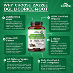 Zazzee Organic DGL Licorice bottle side profile