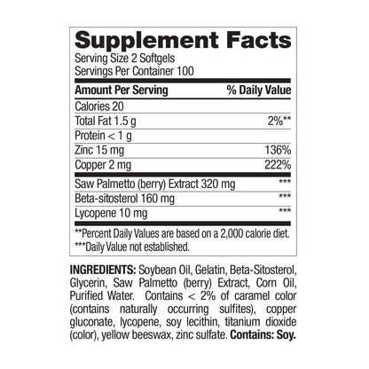 Top view seal of Nature's Wonder prostate support supplement for men
