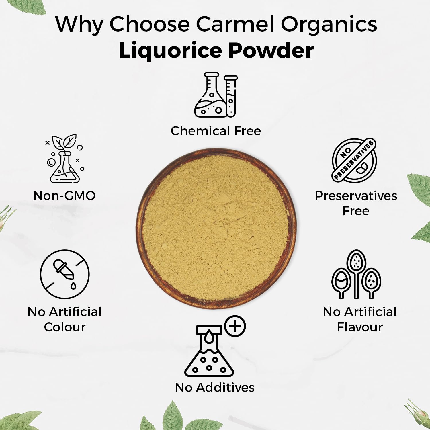 Authentic Carmel Organics licorice root powder pouch
