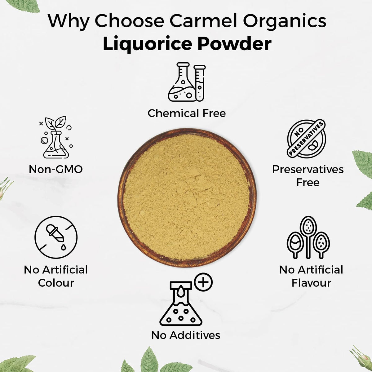 Authentic Carmel Organics licorice root powder pouch