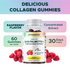 Vitamatic raspberry flavored sugar free botanical extract gummies close up view
