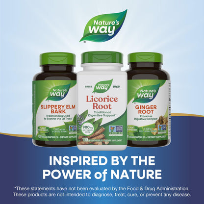 Nature's Way Licorice Root 100 capsule bottle top view