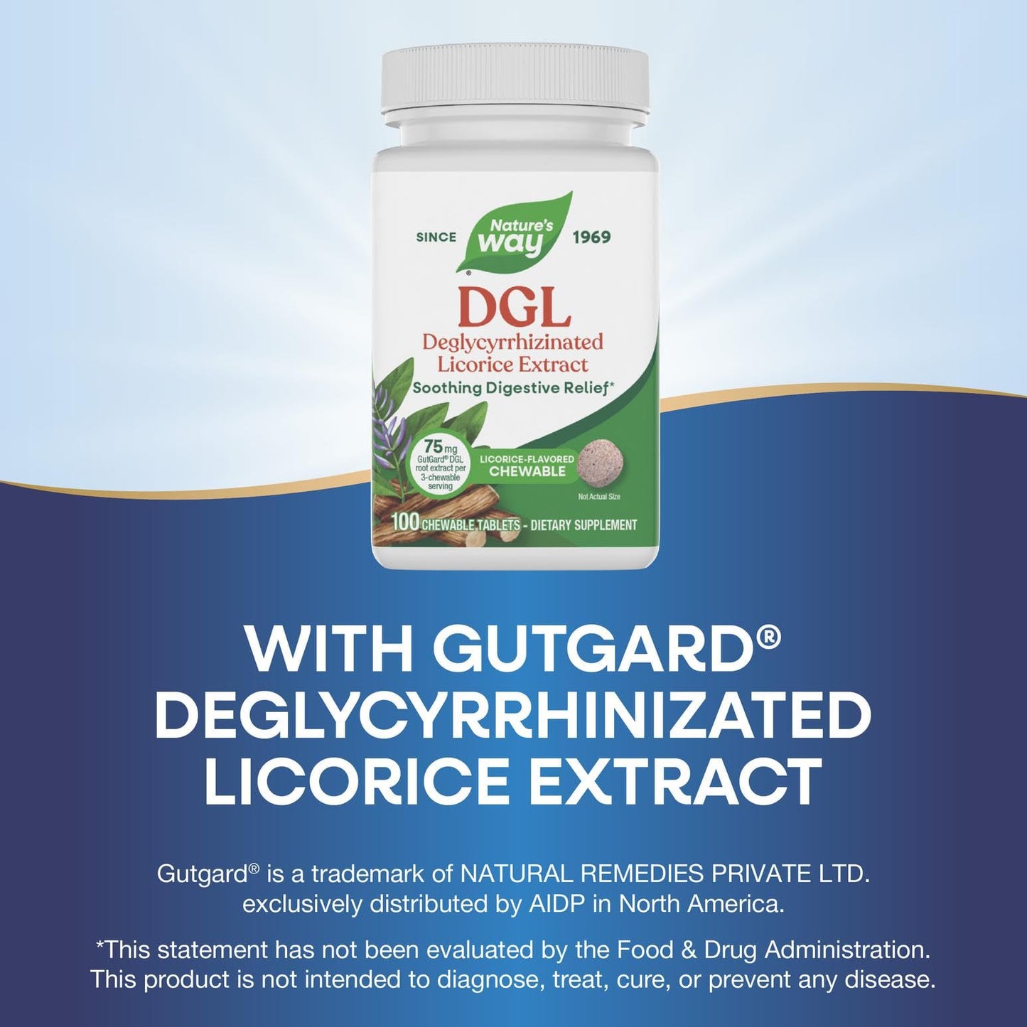 Nature's Way DGL 100 Tablets product label details