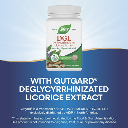 Nature's Way DGL 100 Tablets product label details