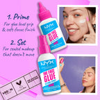 Nyx Professional Makeup The Face Glue Setting Spray texture swatch demonstration