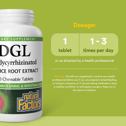 Natural Factors DGL 400mg licorice extract tablets packaging