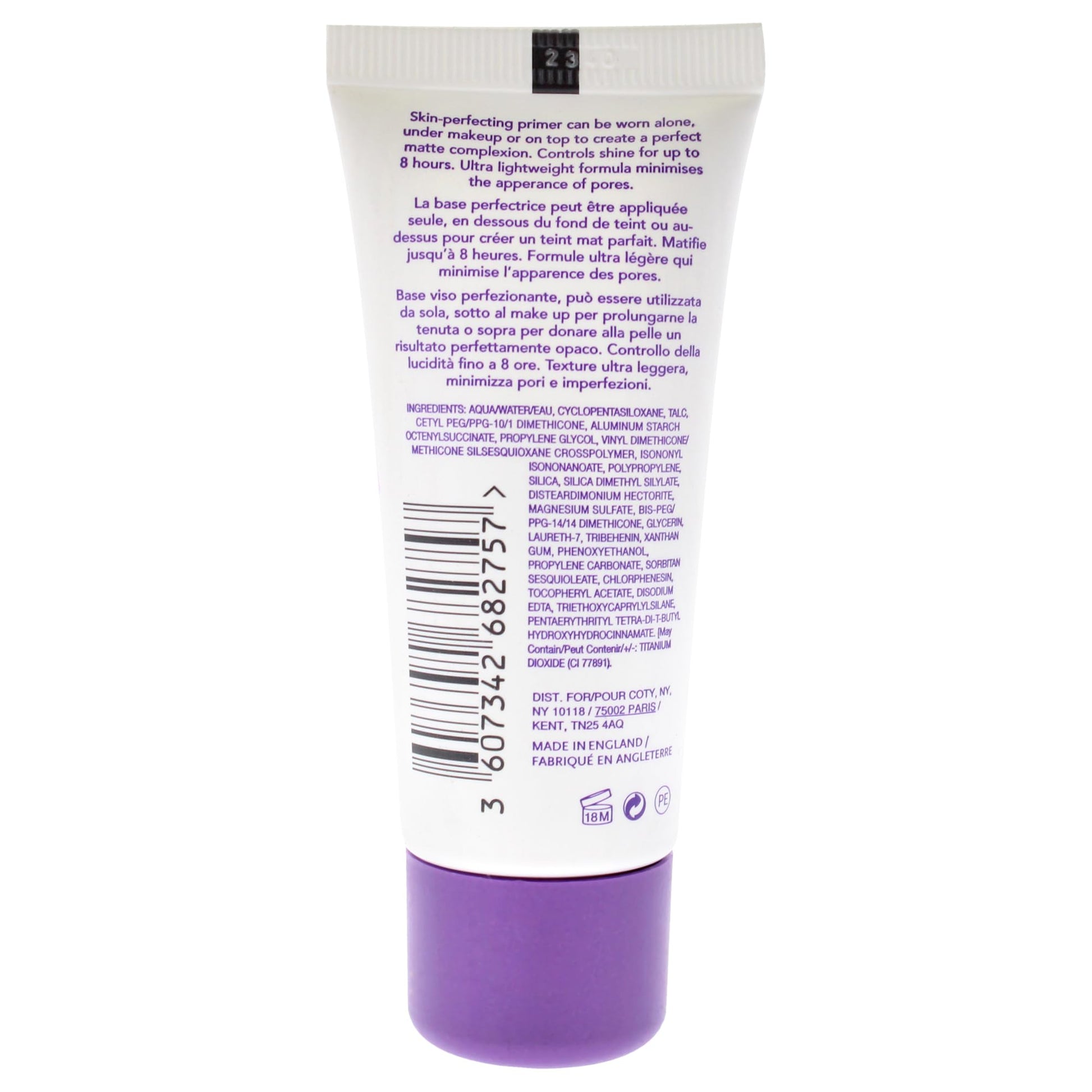 Rimmel London Stay Matte Primer 30ml tube packaging