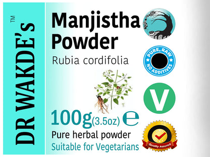 Dr Wakde's Indian Madder root supplement packaging label