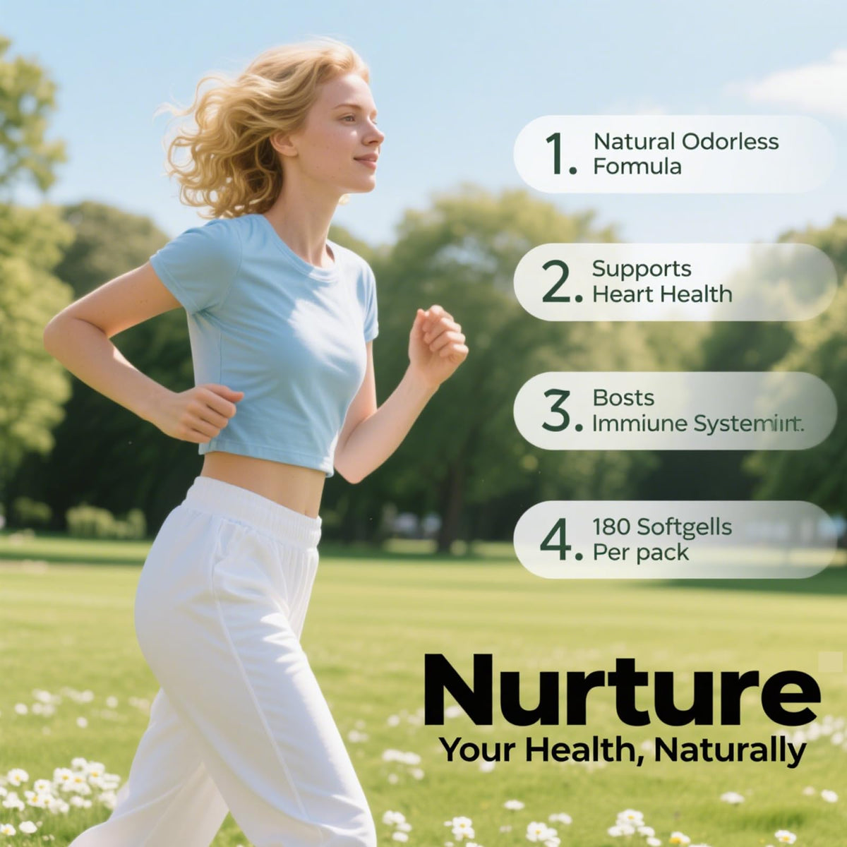 Eilteau cardiovascular health supplement organic garlic extract softgels.