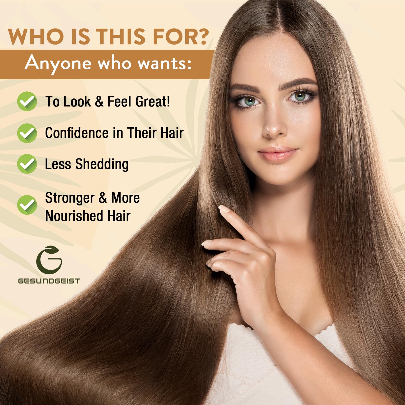 Gesundgeist hair growth supplement for women showing 90 dietary capsules label