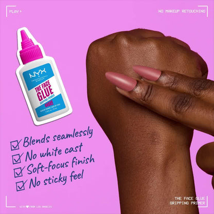 Texture of Nyx The Face Glue Gripping Primer on skin