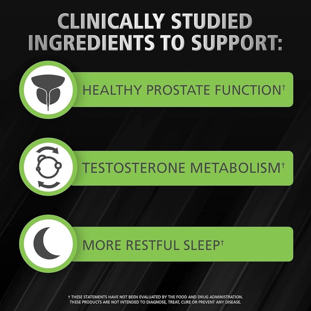 Urinozinc Plus Prostate Formula ingredient label highlighting three hundred and twenty milligrams of saw palmetto extract